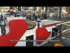 PVC Covered Gypsum Ceiling Panels Production Line With Automatic Push Type Feeder