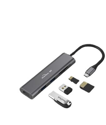 China Aluminum Mobile Devices .desk Bleendless COMPUTER CASE 5 in 1 USB C hub 4K HD 30HZ converter usb c hub adapter 5 in 1 type c hub for sale