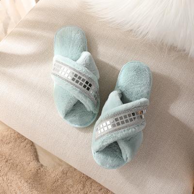 China Fashion Trend Latest Design Flip Flop Plush Real Fur Ladies Warm Women Slipper Comfortable Home Fluffy Fashion For Wholesale for sale