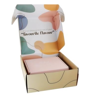 China Fashionable Recycled Logo Hard Custom Paper Box Corrugated Cosmetic Gift Packaging Underwear Color Paper Mail Box for sale