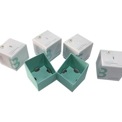 China 2022 Fashionable New High Quality Luxury Custom Printed Green And Blue Color Trapezoid Small Rigid Paper Box for sale