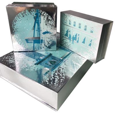 China Innovative Iridescent Cardboard Paper Custom Magnetic Rigid Holographic Gift Recycled Materials Design Laser Reflection Packaging Paper Box for sale