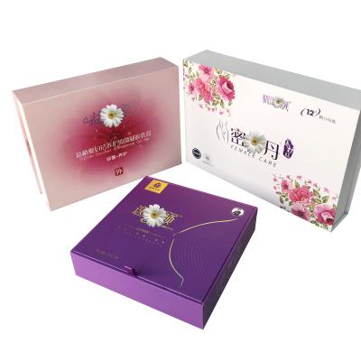 China Wholesale Recyclable Pink Purple Luxury Flip Closure Ribbon Paper Cardboard Custom Magnetic Gift Boxes With Foam for sale