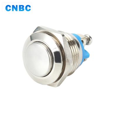 China Stainless Steel 3A 250V Metal 1no 16mm Non-Illuminated Momentary Push Button Switch With Screw Pins for sale