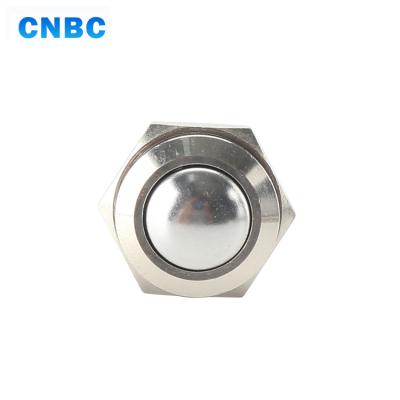 China Stainless Steel CNBC Ball Head 16mm Round Diameter Metal Momentary Push Button Switch With Terminal Pins for sale