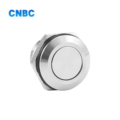 China Stainless Steel 12mm Diameter Short Typeon Off Metal 2pin Momentary Unilluminated Push Button Switch 1NO for sale