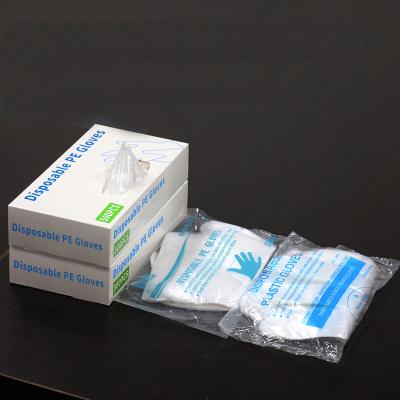 China BBQ/food/catering/beauty/hotel/hairdressing/band Amazon 100 PCS 500 Kitchen Cpe 200 pubg factory disposable clear plastic glove box 0.7g one time hand glove for sale