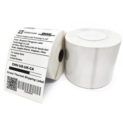 China 4x4 Inch 100x100 mm Waterproof Direct Thermal Label Roll Sticker Address 4*4 Adhesive Paper Shipping Label for sale