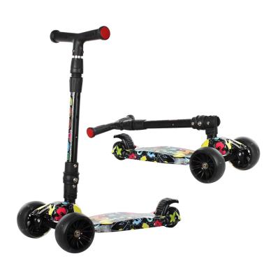 China PU wheel 3 wheels folding kids scooter with big flashing wheel/Toys R Us kids scooter with big pedal /wholesale kids scooter carbon for sale