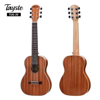 China Hot Selling Cheap Sapele Musical Instrument 30 Inch Natural Wood Guitar Ukulele for sale