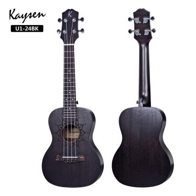 China China factory wholesale Kaysen brand concert black, natural, green, blue color ukulele 23inch UK-U1-24 for sale