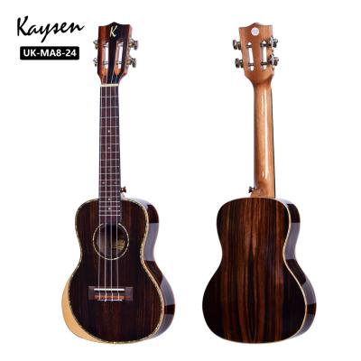 China Ebony Wholesale Price Manufacturer Kaysen Brand 4 String Concert Ukulele Stringed Instrument Set On Sale for sale