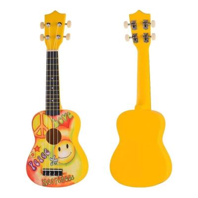 China Basswood cardboard ukulele kid's gift the best 21 inch soprano ukulele for sale for sale