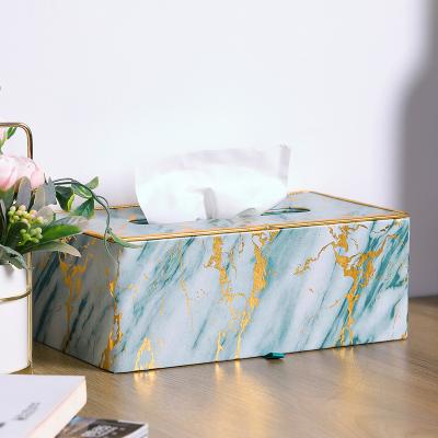 China Sustainable Manufacturer Wholesale Car Tissue Box Lid Leather Square Tissue Box for sale