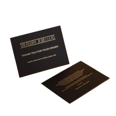 China Wholesale Business Pack Black Insert Envelope And Rose Gold Foil Custom Impression Small Cute Pink Business Customer Insert Thank You Card for sale