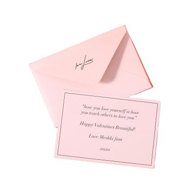 China Custom Luxury Rose Gold Foil Recycled Business Card Insert Business Card Printing With Paper Border/Edge Thank You Card for sale