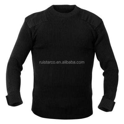 China Hot Selling Army Black Woolen Men's Military Anti-pilling Sweater for sale