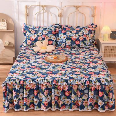 China Home Floral Bed Skirt Hotel Bed Skirt Set Double Hot New for sale