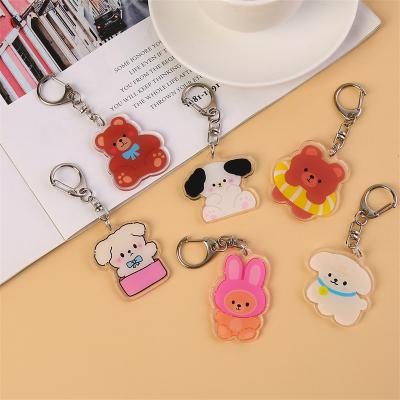 China Safty INS Cartoon Bear Key Chain Student Pendant Wholesale Gifts Acrylic Cute Animals Bag Charm Accessories Dressers for sale