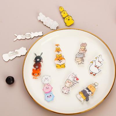 China Cute Cartoon Acrylic Brooch Duckling Badge Cute Decorative Pin Jewelry Patch Vintage Shirt Student Collar Brooch for sale