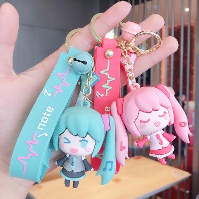 China Girl Pvc Key Ring Girl Cute Bag Soft Fashionable Glue Craftsman Decoration 3D Figure Hanging Key Ring Keychains In Bulk for sale