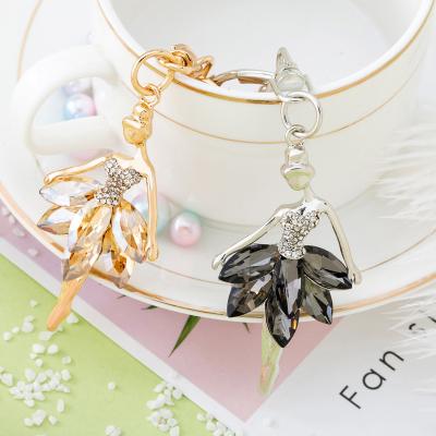 China Eco Friendly Girl Woman Shape Faux Stone Plating Key Chain Crystal Diamond Painting Pendant Key Chain Ring for Purse Handbag Bag Charm Decor for sale