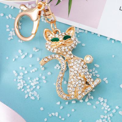 China Cat Shape Diamond Painting Eco Friendly Creative Persian Keychain for DIY Bag Gift Car Charm Decor Key Chain Ring Crystal Jewelry Pendant for sale