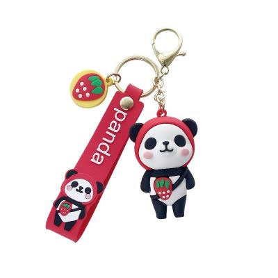 China Fashionable Cartoon Panda Doll Keychain Car Keychain Cute Artisan Gift For Women for sale