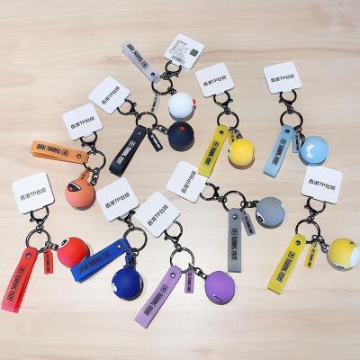 China Fashion Mini Smiley Billiards Key Fashion Bag Small Car Accessories Metal Pendant Fashionable Rubber Billiard Chains Key Chain for sale