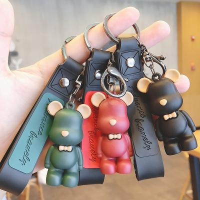 China Cute Key Chain Anime Pendant Fashionable Stainless Steel Bear Keychains Layered Necklaces Friendship Necklace Gifts For Women Girls for sale