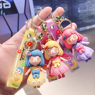 China 3d Princess Elf Craftsman Bag PVC Best Friend Doll Key Chain Sensitive Key Chain Fashionable Best Seller Cartoon Key Girl Soft Heart Gift for sale