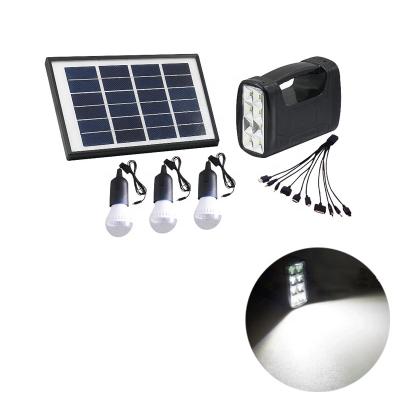 China 3W Solar Powered Home System LED Bulb Lighting Kit Phone Charger For Indoor Solar Emergency Lighting System for sale