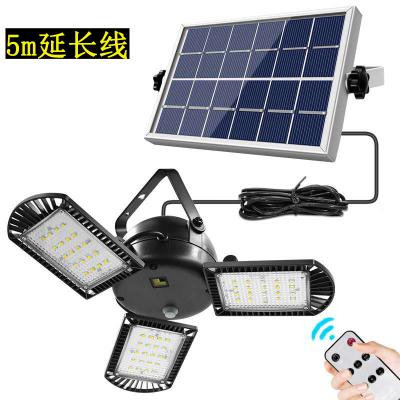 China Solar Warehouse 60 LED 3 Leaf Throw Light with Multi-position Adjustable Panels Waterproof Solar Hanging Lamp Garage/Shed/Barn/Ceiling for sale