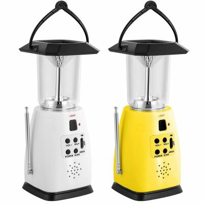 China Dynamo Solar USB LED Bulb Light Portable Outdoor Camping Lantern with Hand Crank FM Radio for sale