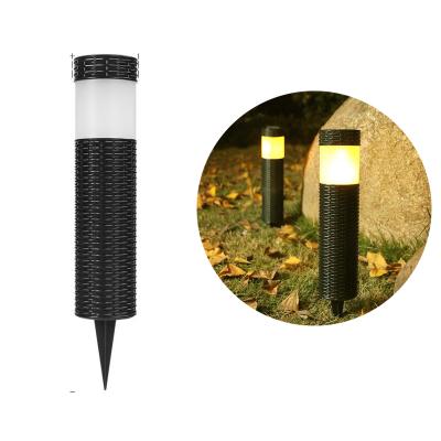 China LANDSCAPE Outdoor Solar Garden Light Solar Led Post Lamp Rattan Bollard Lights Solar Artificial Lights for sale