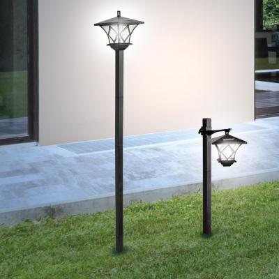 China LANDSCAPE 2led 42' Solar Powered Outdoor Solar Power Panel Lamp Post Lantern 2 In 1 Yard Stake Outdoor Garden Lighting for sale