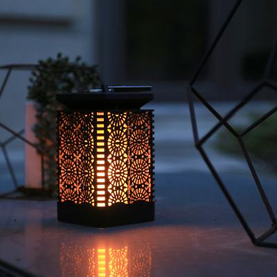 China LANDSCAPE Hanging Solar Powered Solar Lantern Flame Light LED Flame Umbrella Flickering Decorative Waterproof Lights for Garden for sale