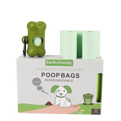 China Unscented Leak Proof Stocked Eco Friendly Vegetable Thick Cornstarch Dog Poop Bags With Dispenser for sale