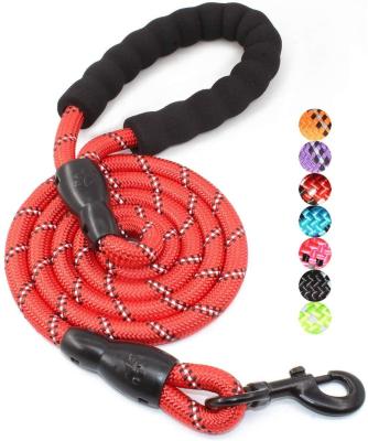 China Hot Selling Reflective Night Reflective Nylon Dog Traction Led Rope Dog Leash From Amazon Manufacturer for sale