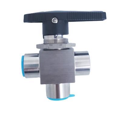 China Many Years General Factory Medium Pressure Stainless Steel Female Thread Type 3 Way Ball Valve for sale