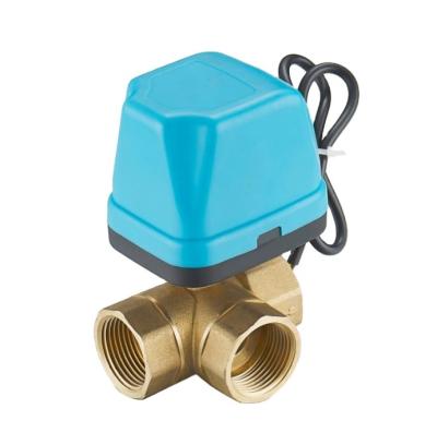 China Universal Three General Ways Heating Brass Electric Air Conditioning DN25 Valve for sale