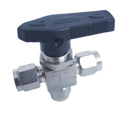 China Stainless Steel Double Ferrule Connection Instrument General High Pressure Ball Valve for sale