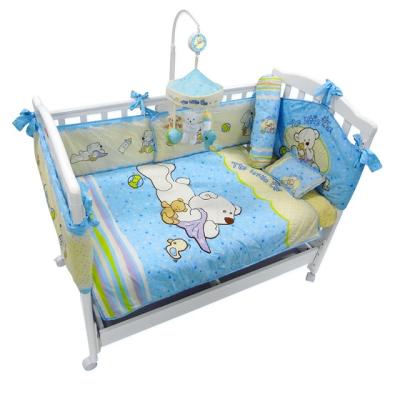 China Best Selling High End Blue Nondisposable Small A Printing Heat Transfer Printing Kids Bedding Set For Children for sale