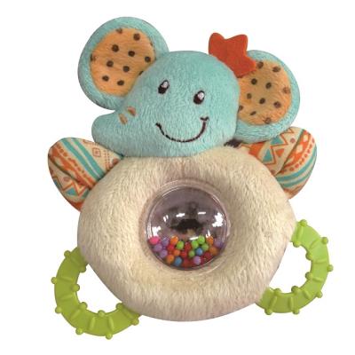 China Hot Selling Promotional Ember Elephant Non-phthalate Baby Musical Rattle Toy With Rattle Ball for sale