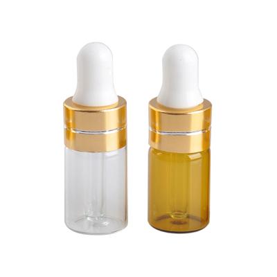 China Non Spill Empty Essential Oil Glass Bottle 3ml Capacity Mini Glass Bottle For Cosmetic for sale