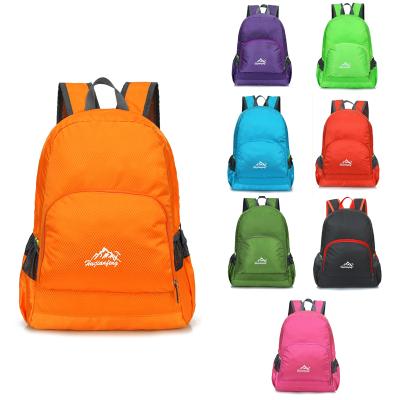 China 2020 waterproof new styleSolid color popular promotion waterproof lightweight mountaineering foldable outdoor backpack for sale