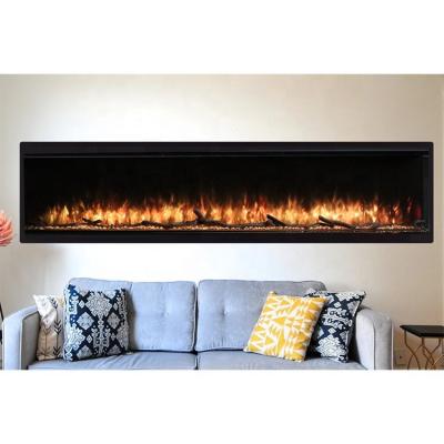 China 40 50 60 70 80 90 Inch Modern 3D Wall Fire Place LED Decor Flame Insert 100 Inch Electric Artificial Fireplaces for sale