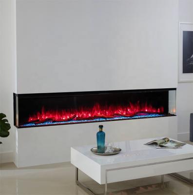 China 3 Sided Modern Electric Fireplace Heater Insert Electric 72inch Fireplace 72 Inch Linear Fireplace for sale