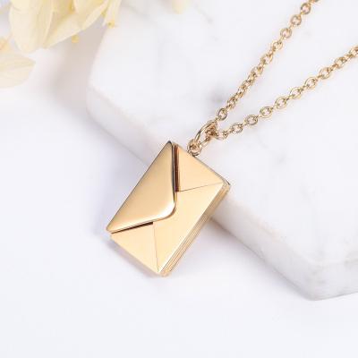 China Comfort Fit Wowei Love Letter Wrap Necklace Stainless Steel Jewelry Pendant Confession Love You For Valentine Day Mother Day Gift for sale