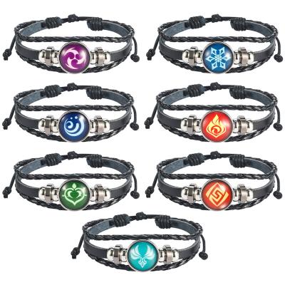 China Time Gem Wowei Genshin Cute Impact Animne Bracelet Luminous God's Eye Bracelet Water Fire Ice Wind Grass Rock Thunder for sale